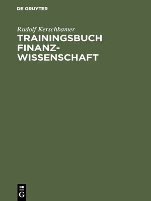 cover image of Trainingsbuch Finanzwissenschaft